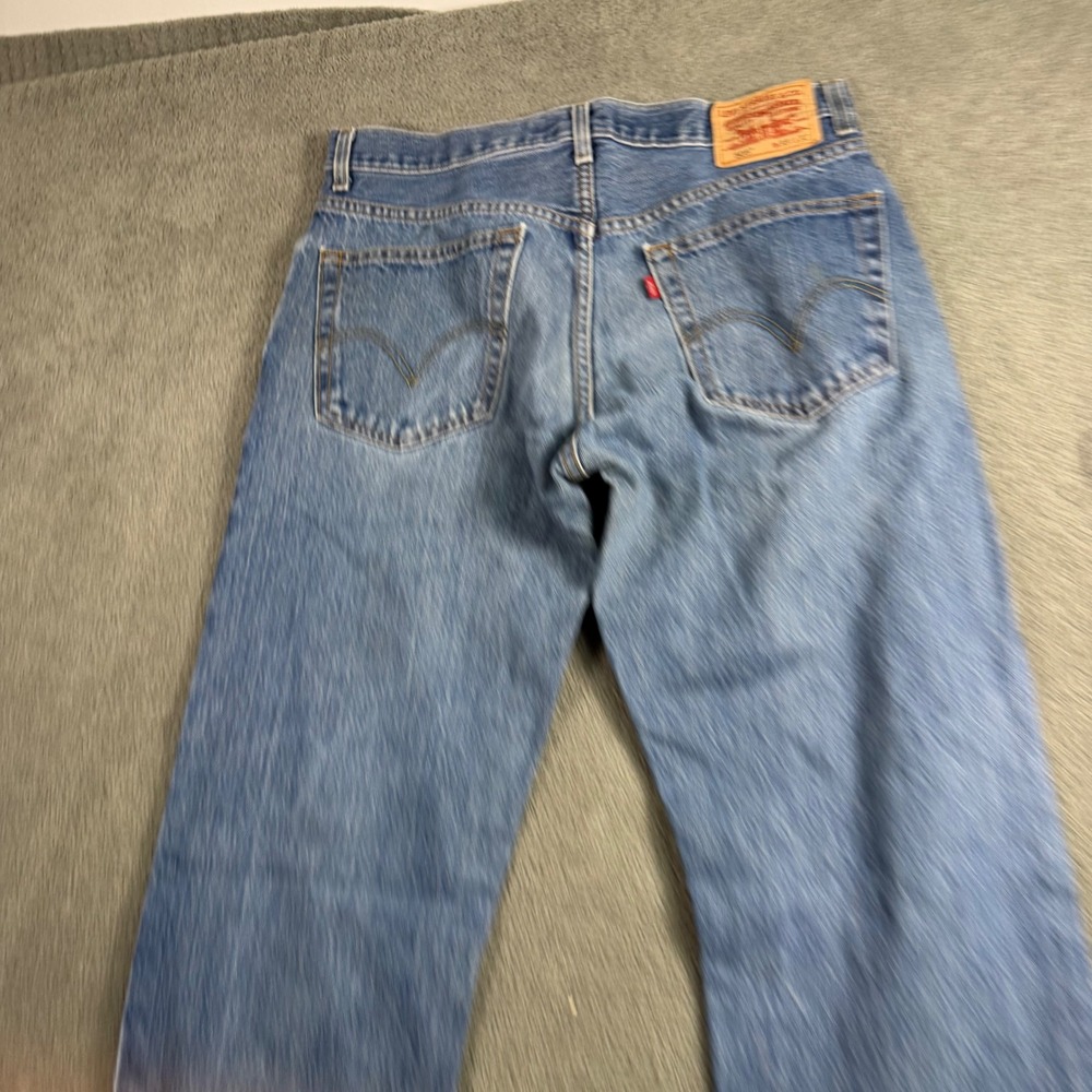 Levis 505 Regular Fit Straight Leg Jeans Medium Wash Blue 33x32 Mens Denim